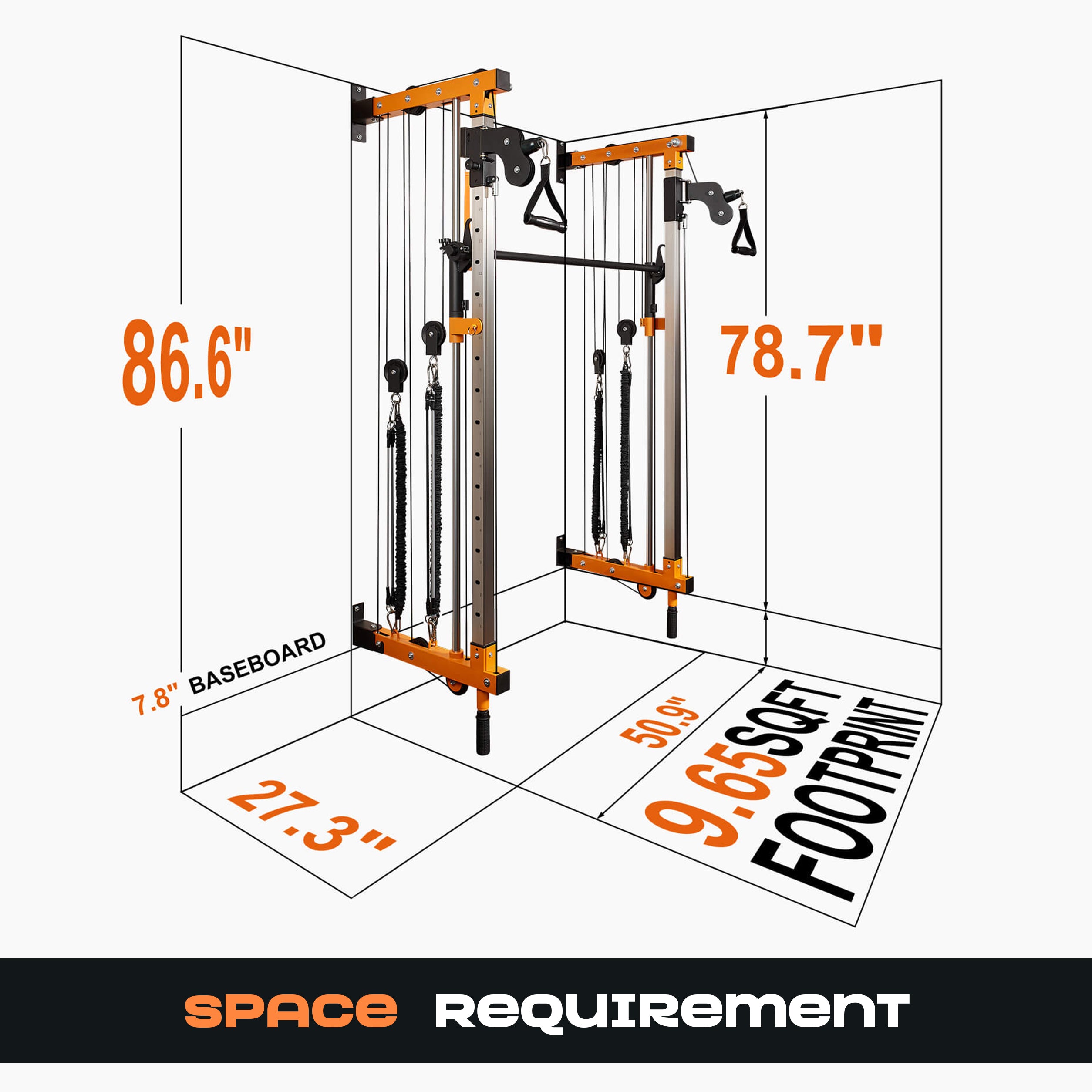 Rising folding wall mounted all in one machine